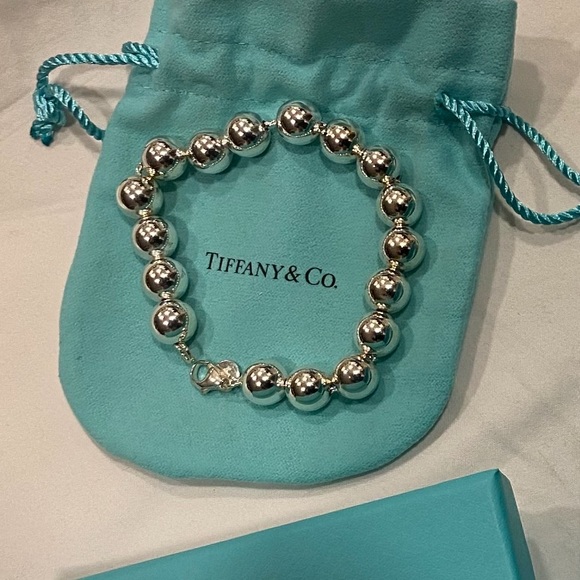 Tiffany & Co Hardware Ball Bracelet Sterling Silver 7โ 10mm Beads Auth - Picture 3 of 11